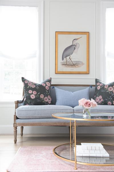 Caitlyn Wilson’s addition of pillows adds color to the space; romantic with just the right touch of femininity. 