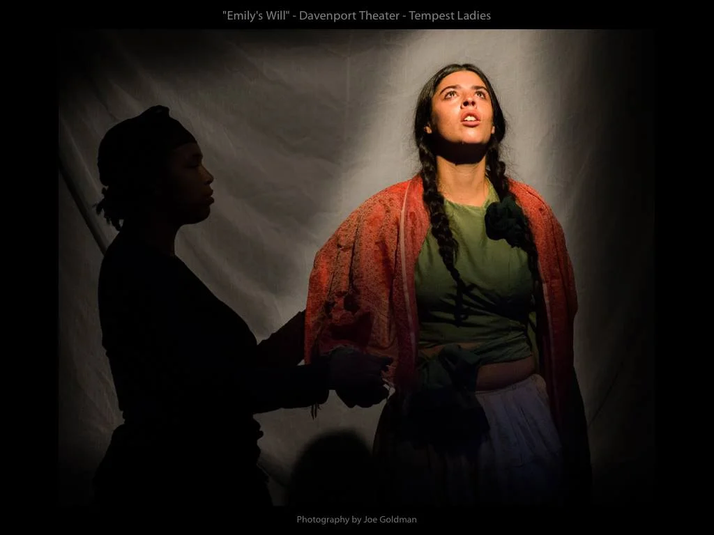 The Tempest Ladies Production of 'Emily's Will' at The Davenport Theatre, September 2015. Photo credit by Joe Goldman