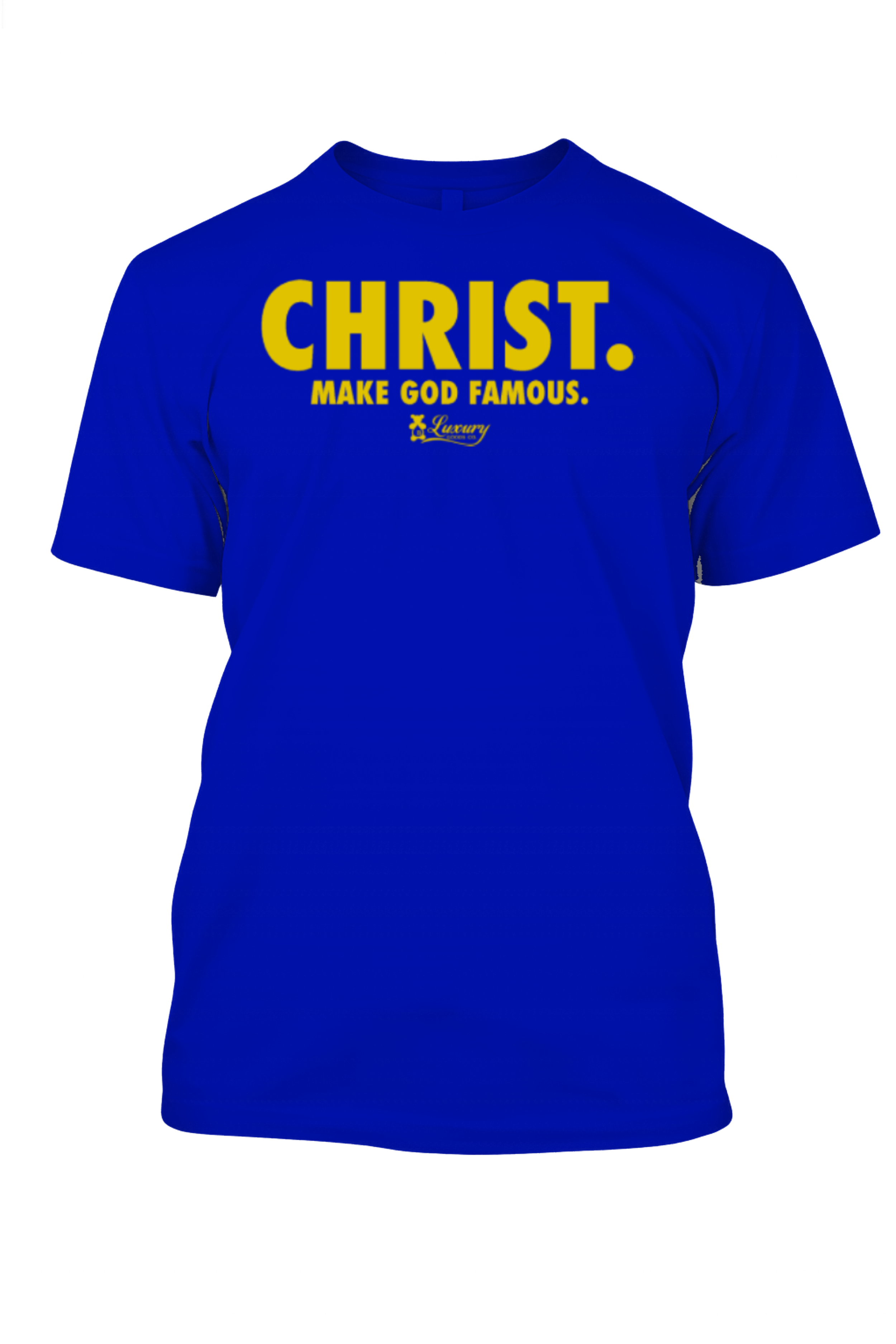 Christ T-Shirt (Blue and Gold).png