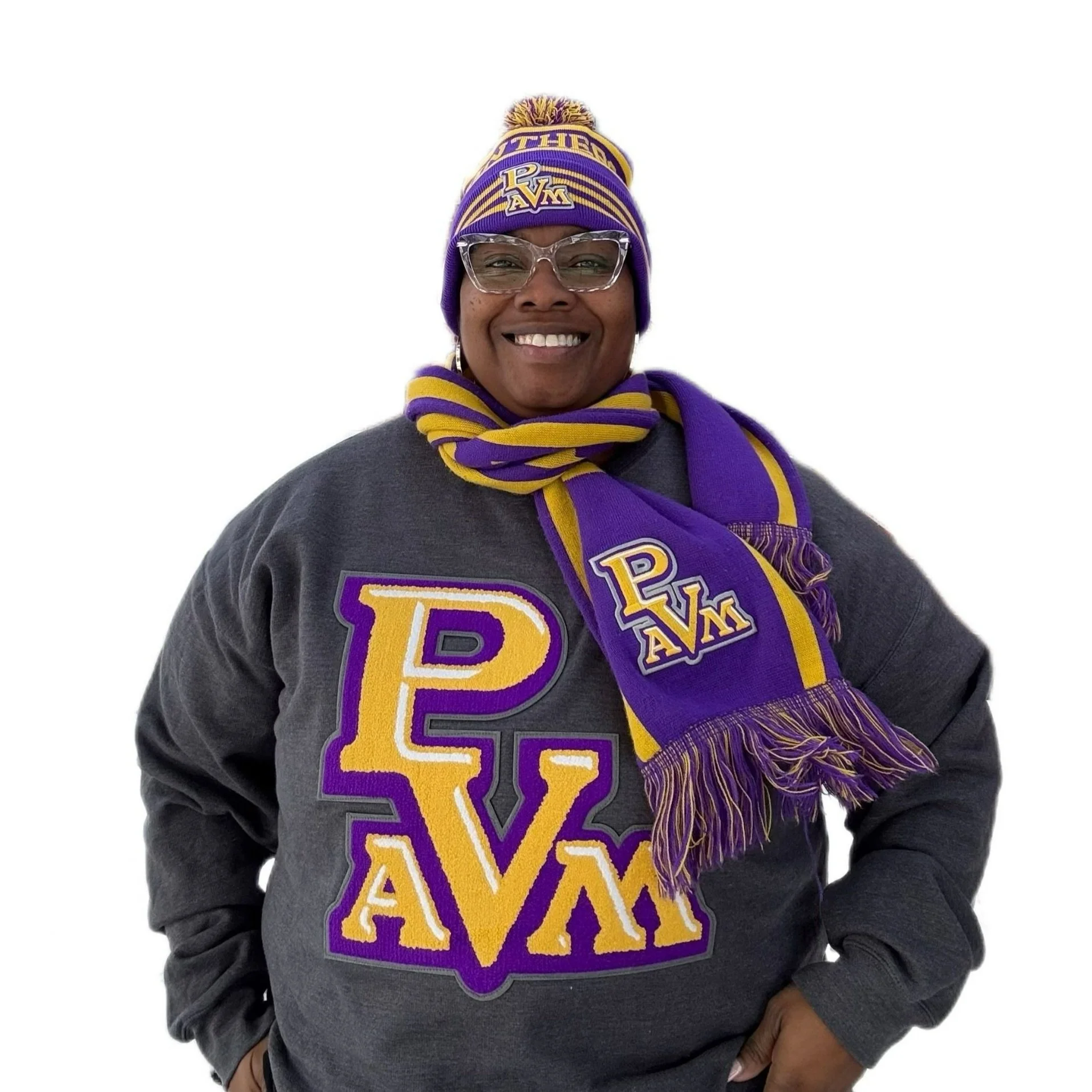 PVAMU Grey or Black Chenille Sweater Prairie View A&M University