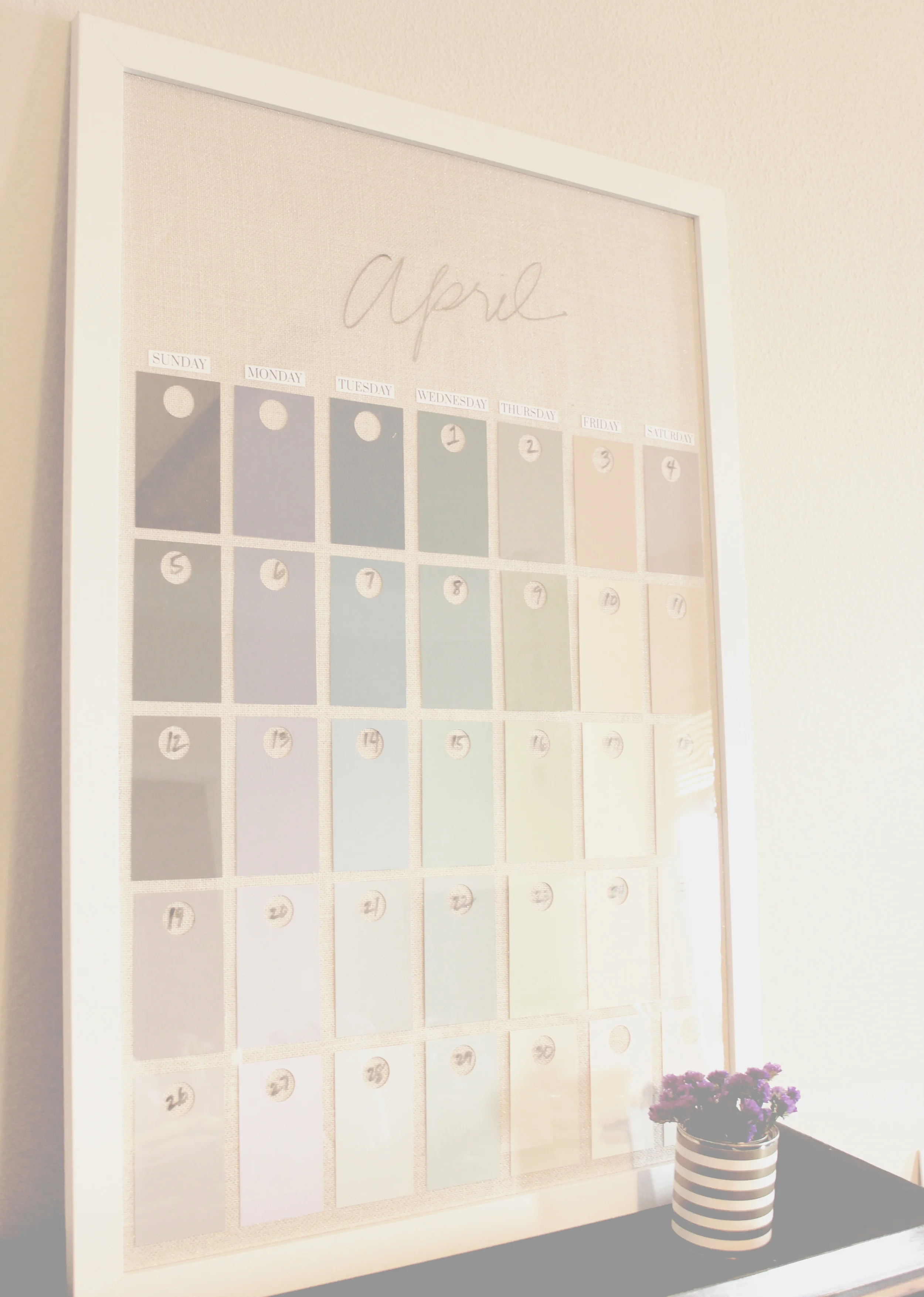 DIY Paint Swatch Wall Calendar