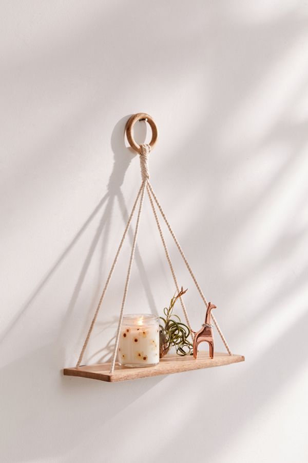 hellolovelyliving.com | DIY Urban Outfitters Hanging Wood Shelves | Daiso Hack!