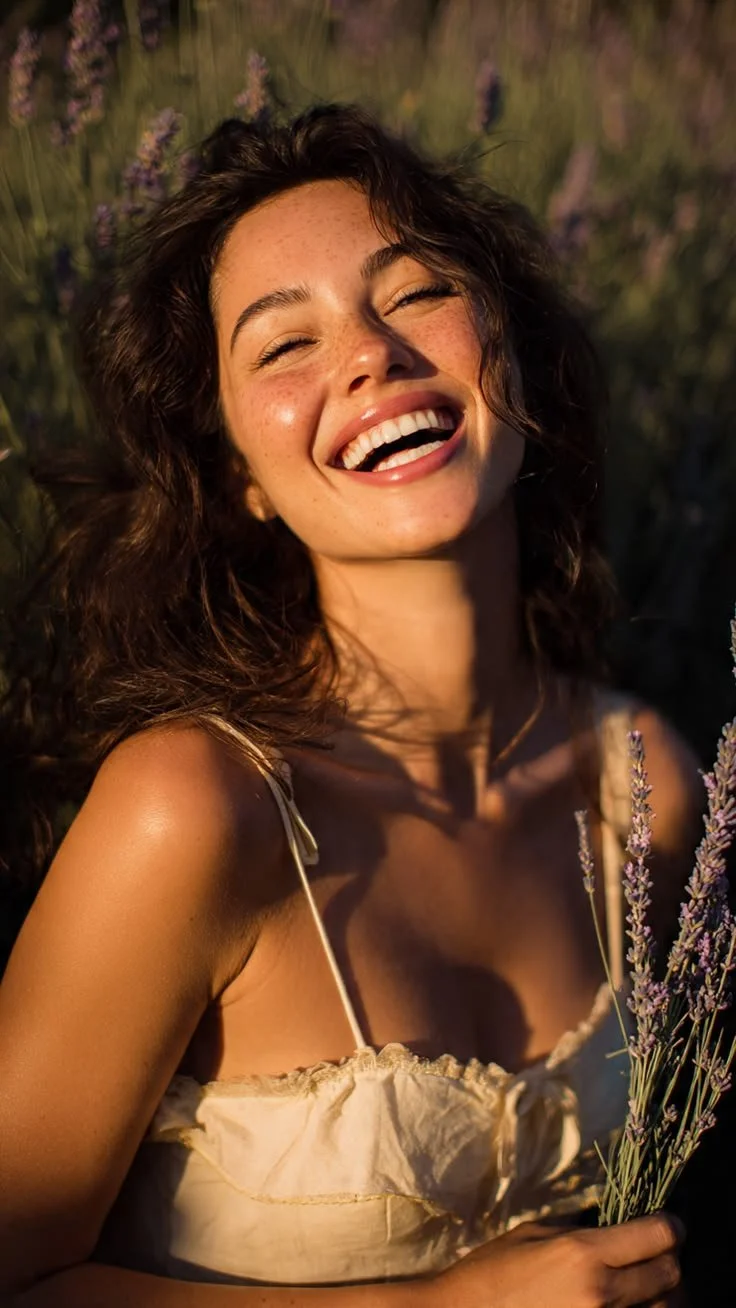 hellolovelyliving smile woman in field