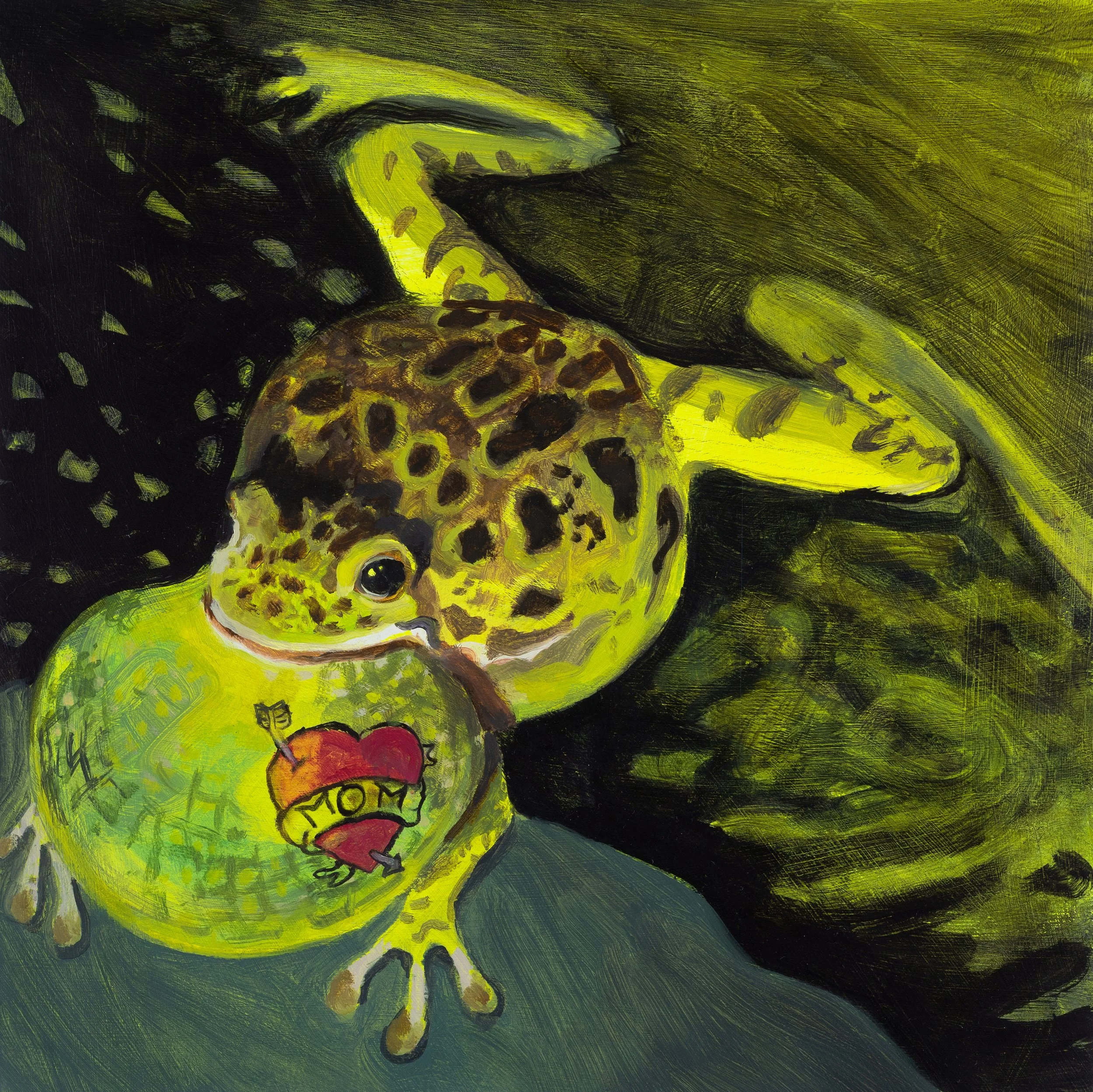  I Love Mom (2025)  Oil on panel  12” x 12” 