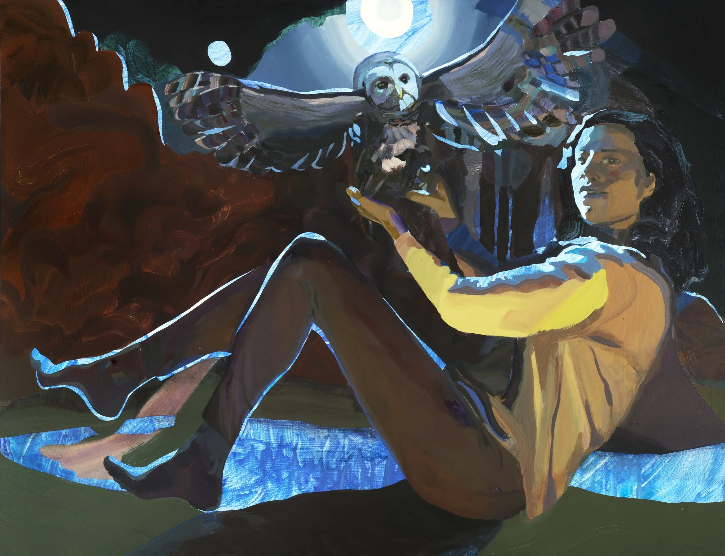  One of us has got to be sensible. Well, it’s not going to be me. (2022)  Acrylic and oil on panel  30” x 40” 