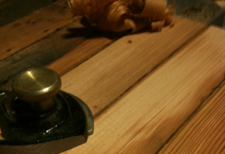 planed wood close-up
