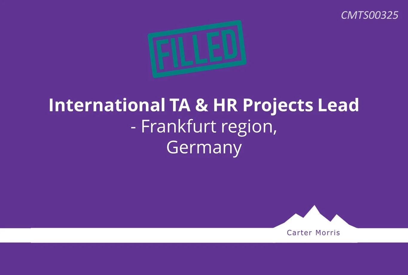 International TA Leader with global projects - Frankfurt region, Germany