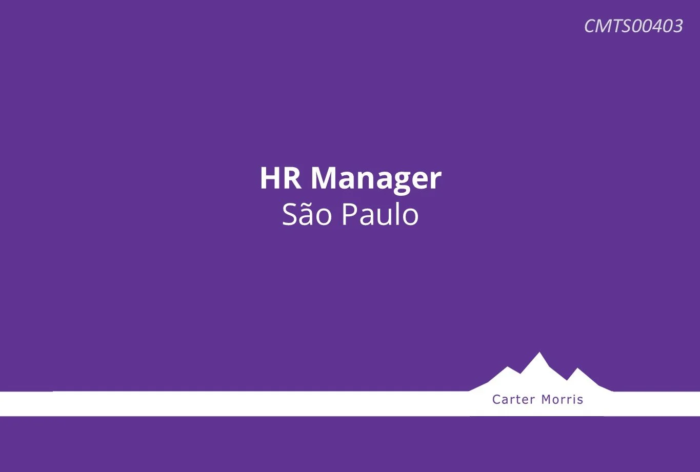 HR Manager - São Paulo, Brazil
