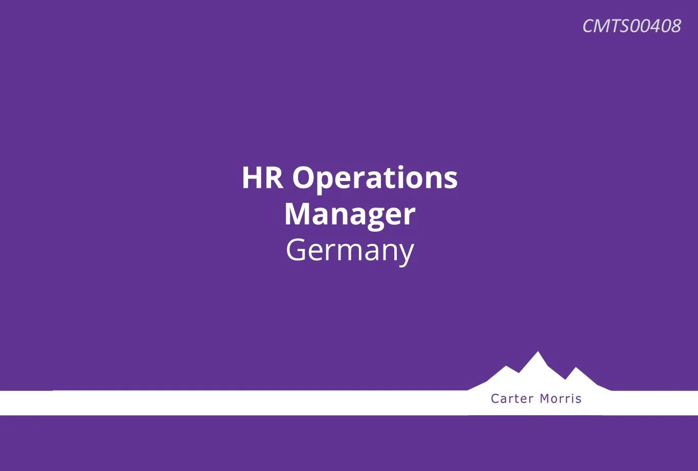 HR Operations Manager - Germany