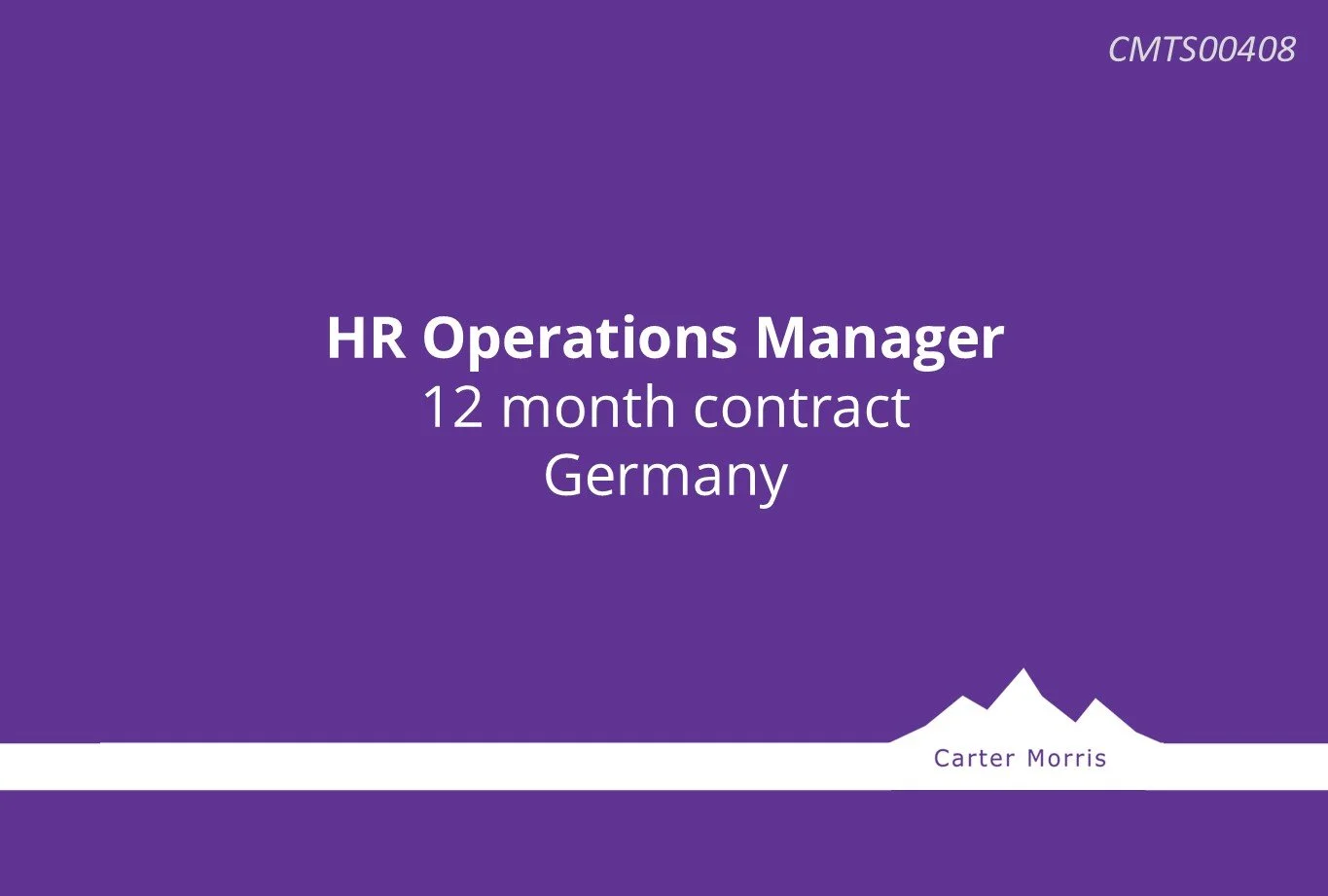 HR Operations Manager - Germany