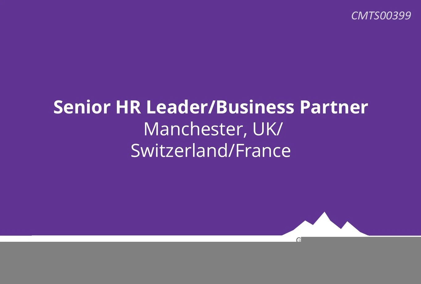 Senior HR Leader/Business Partner – Manchester, UK/Switzerland/France