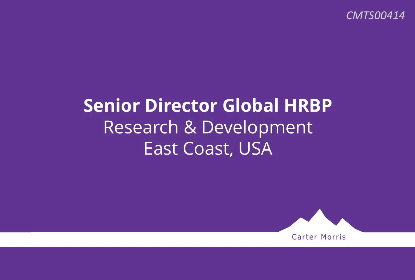 Senior Director Global HRBP - Research and Development