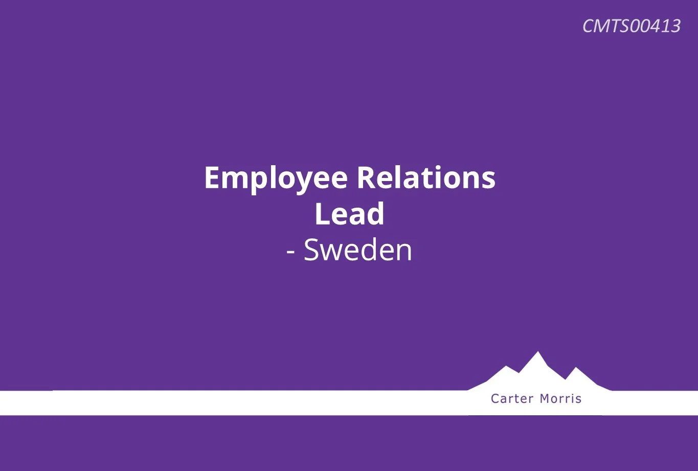 Employee Relations Lead - Sweden