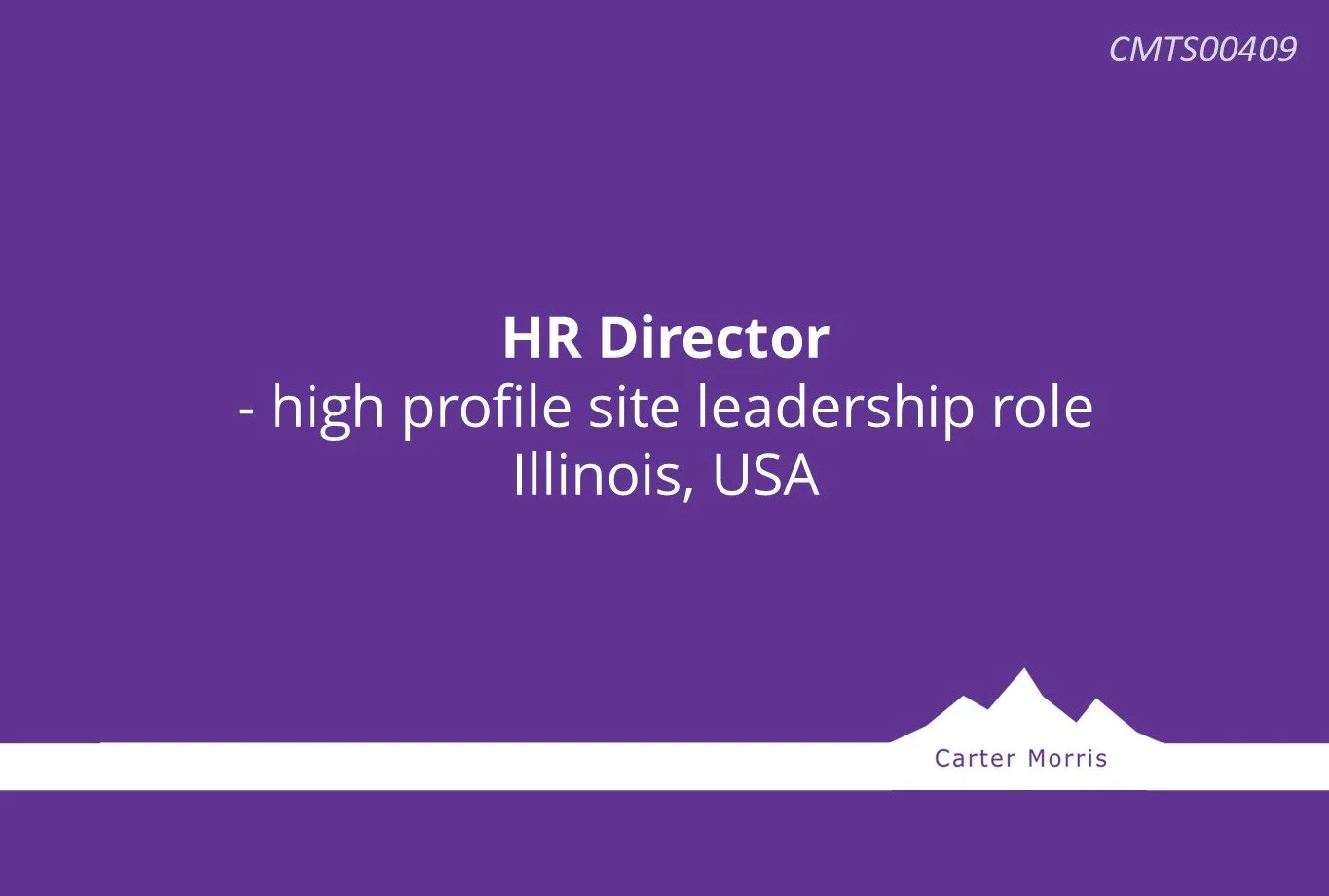 HR Director– high profile site leadership role, Illinois