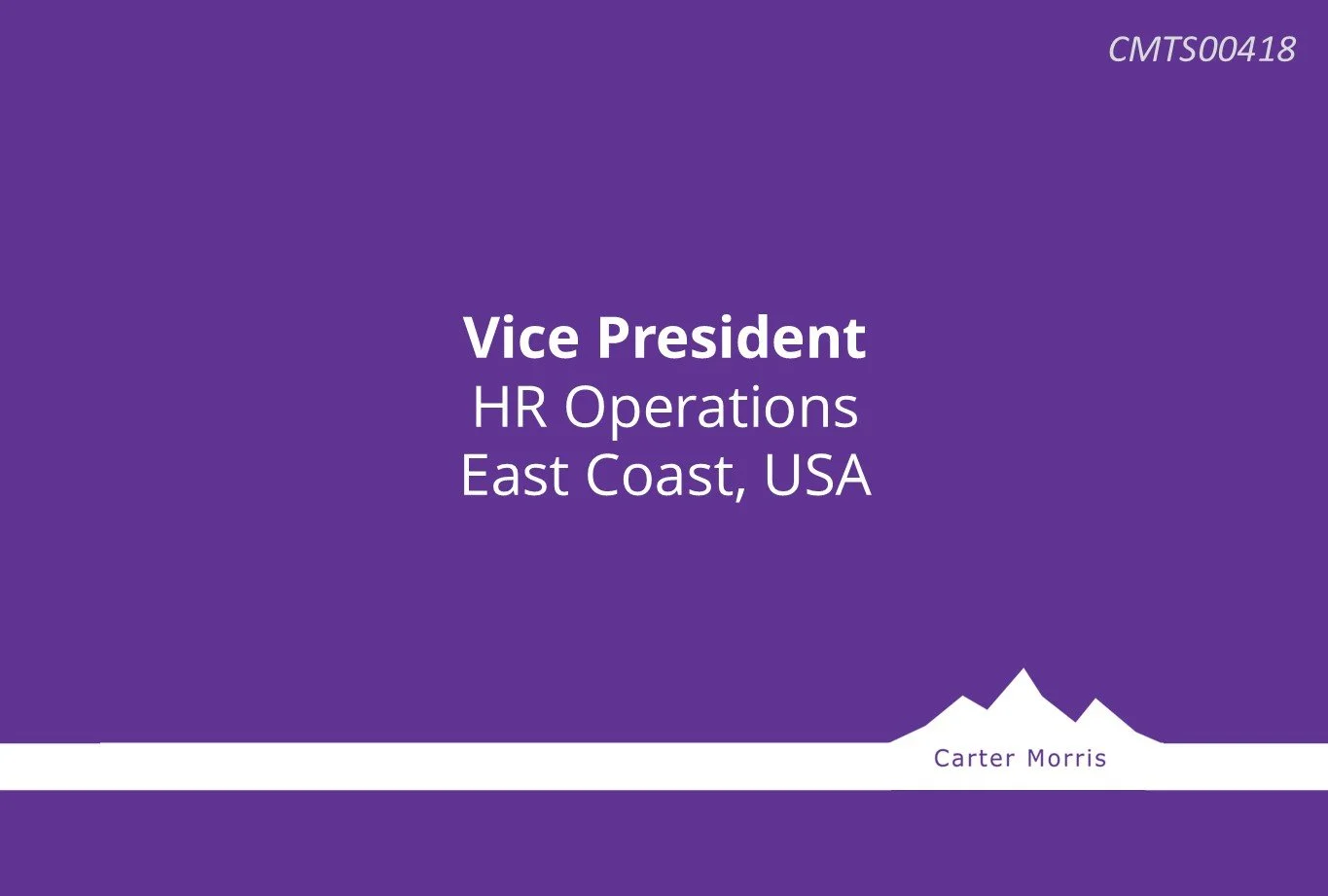 Vice President, HR Operations - East Coast, USA
