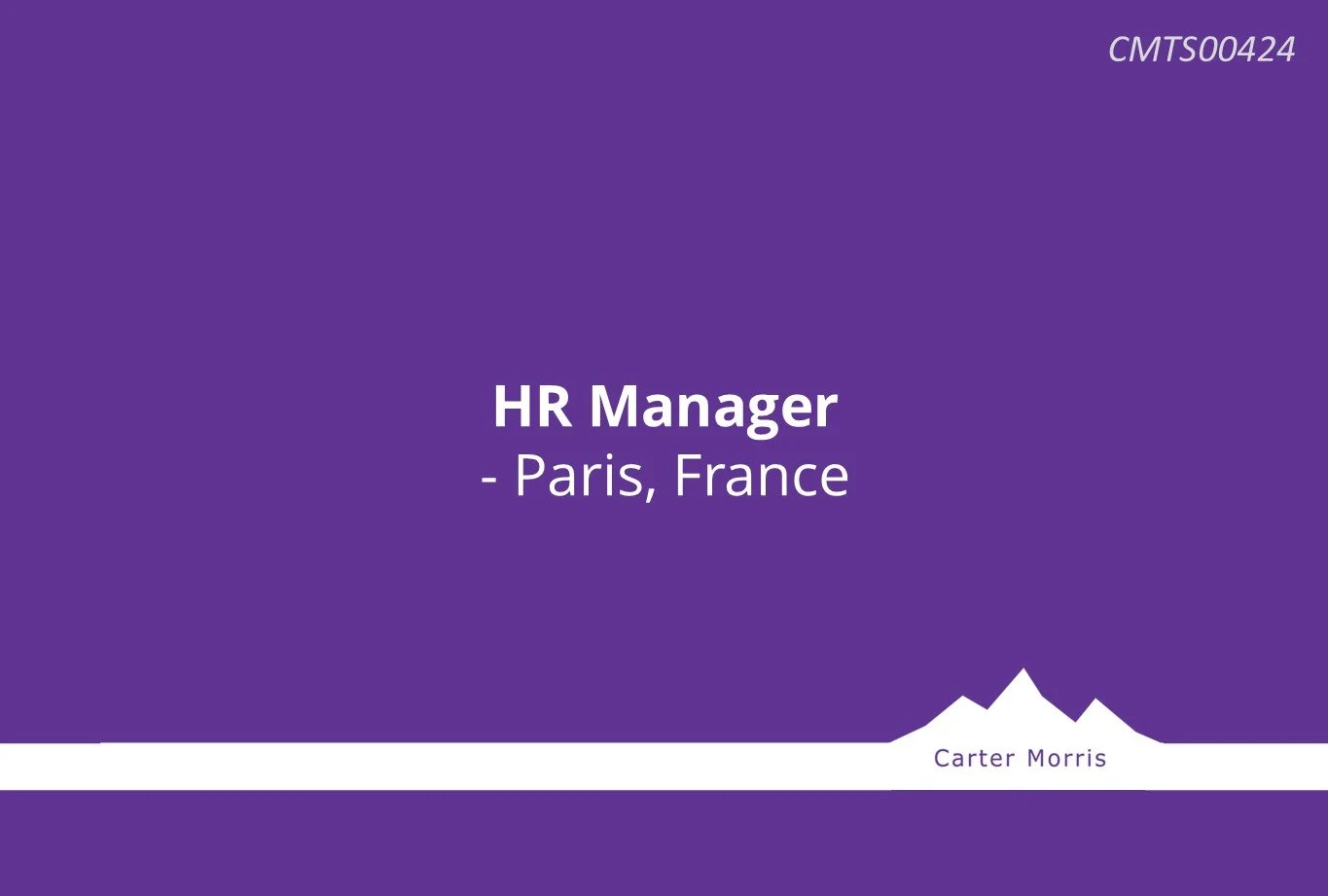 HR Manager - Paris, France