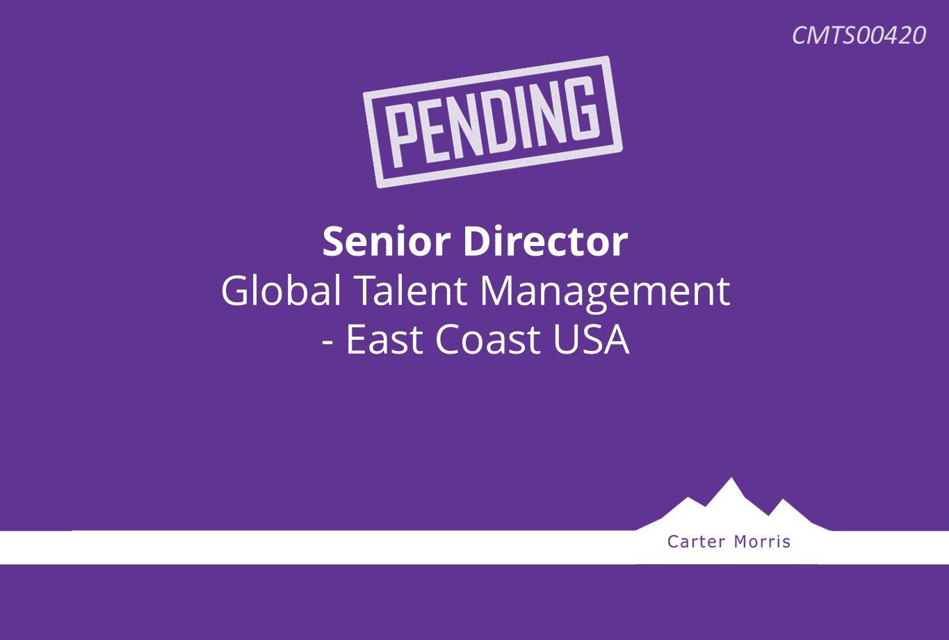  Senior Director Global Talent Management - East Coast USA
