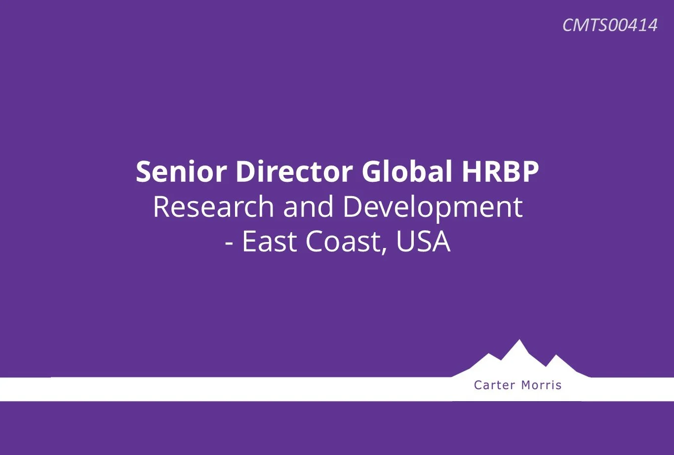 Senior Director Global HRBP - Research and Development