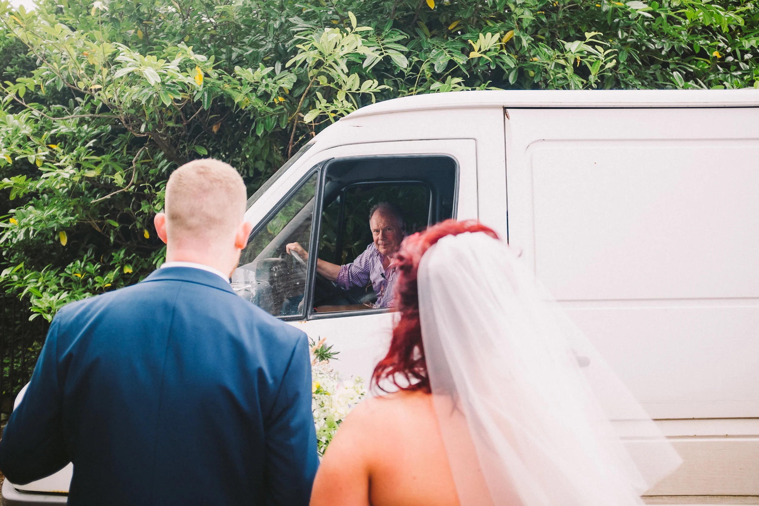 With weddings I'll usually photograph anything that tells a story, if that's Gary in his van as we pop off to do a few portraits then that's what I'll shoot.
