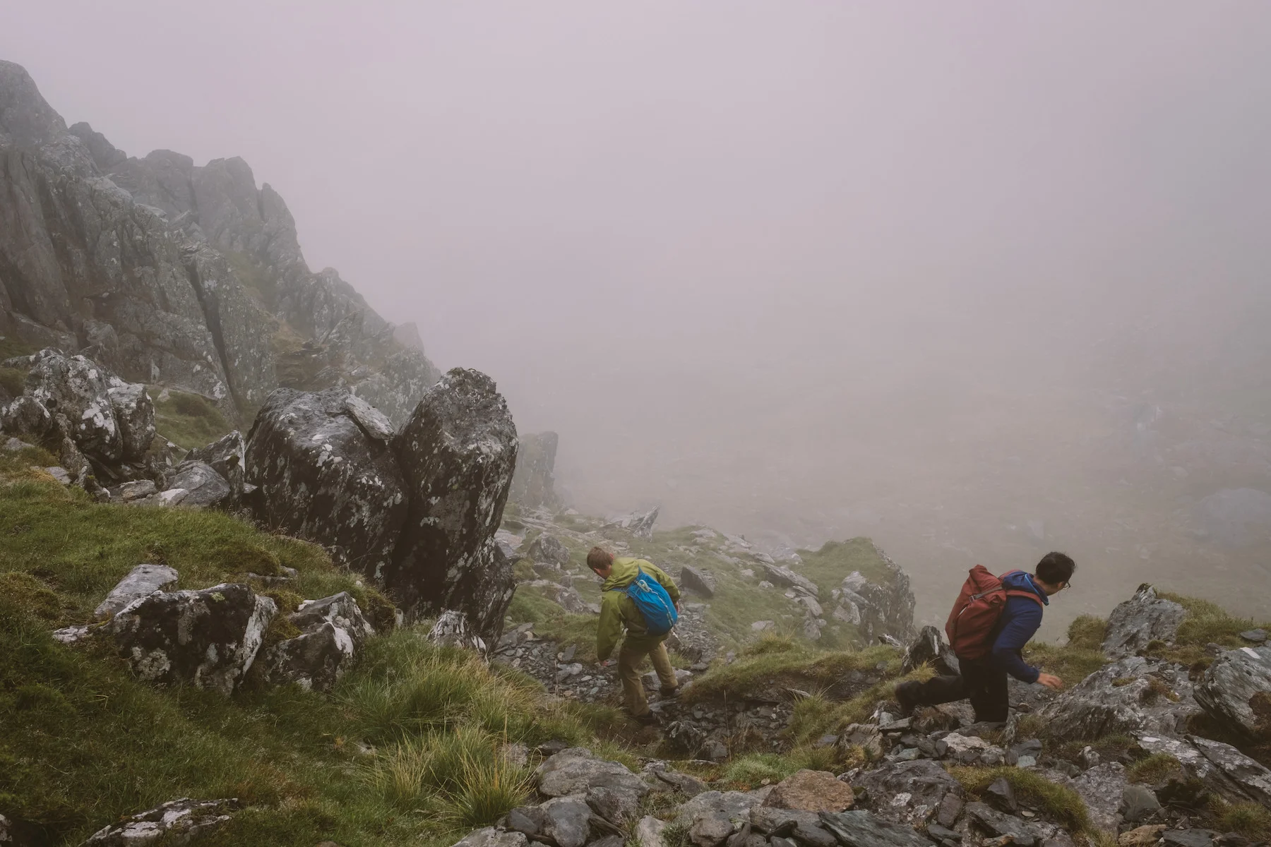 Scrambling over mountains in the mist. Fuji X-H1 + 23mm 1.4 Lens