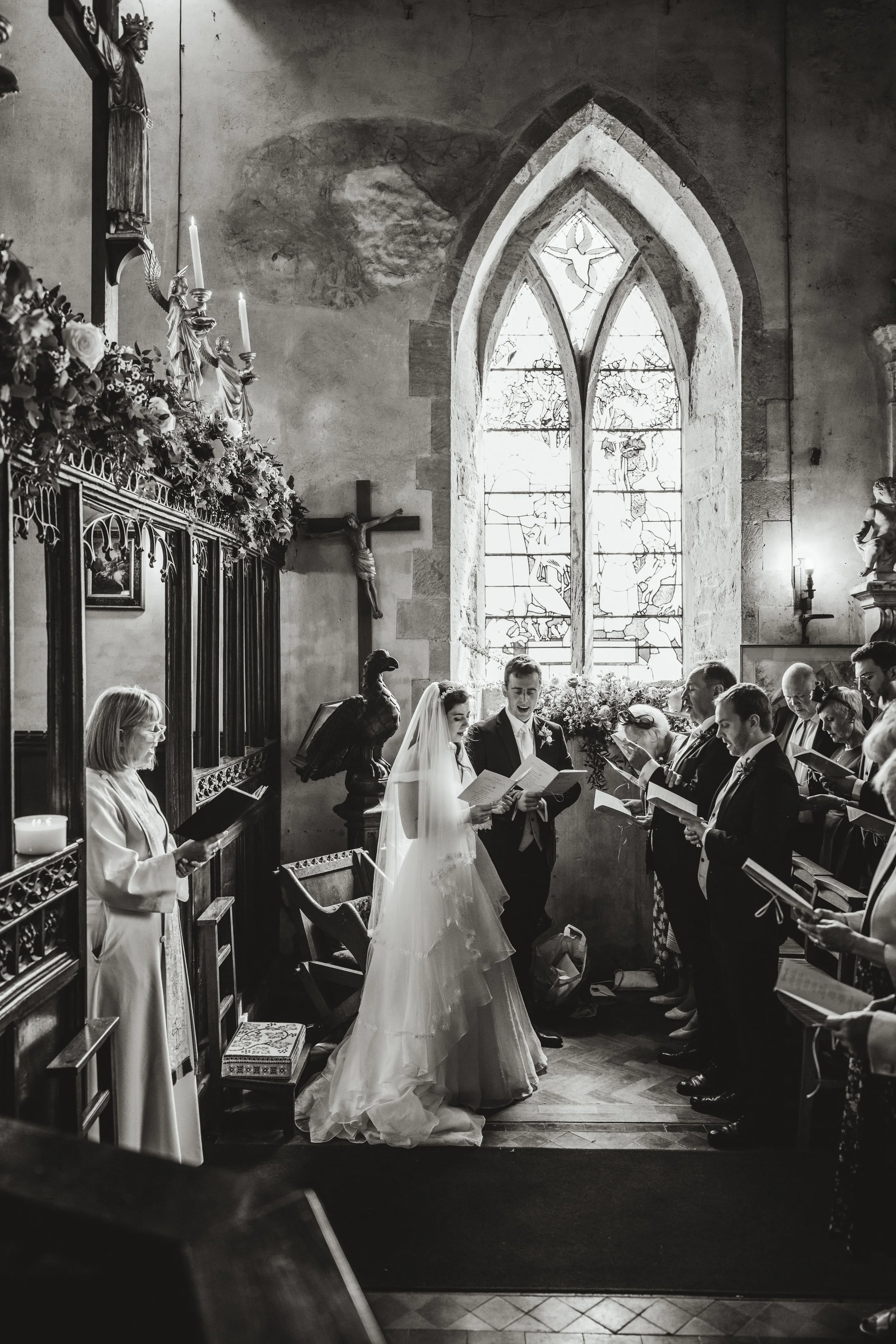 Wedding ceremony in a church 