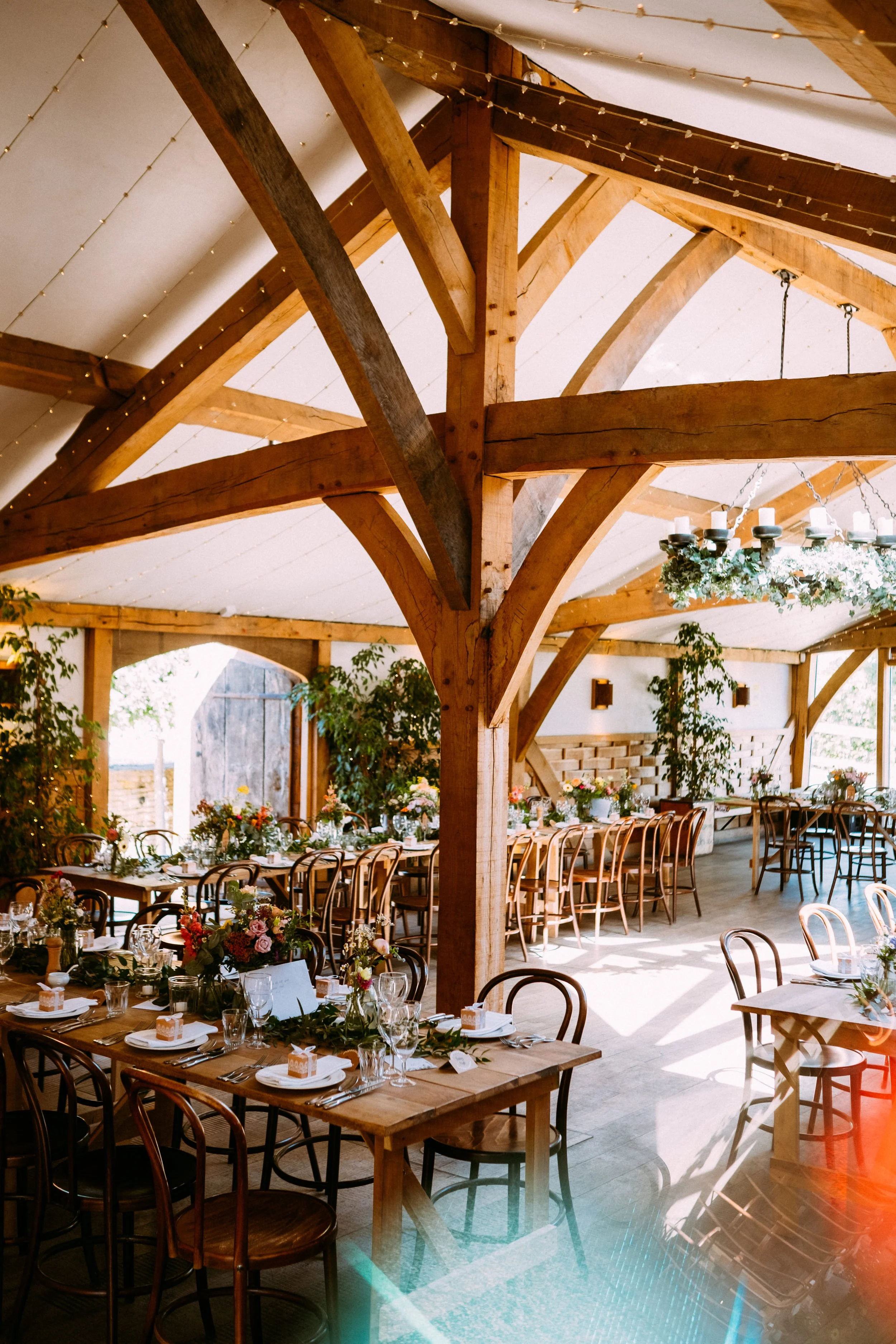 Wedding venue table setup
