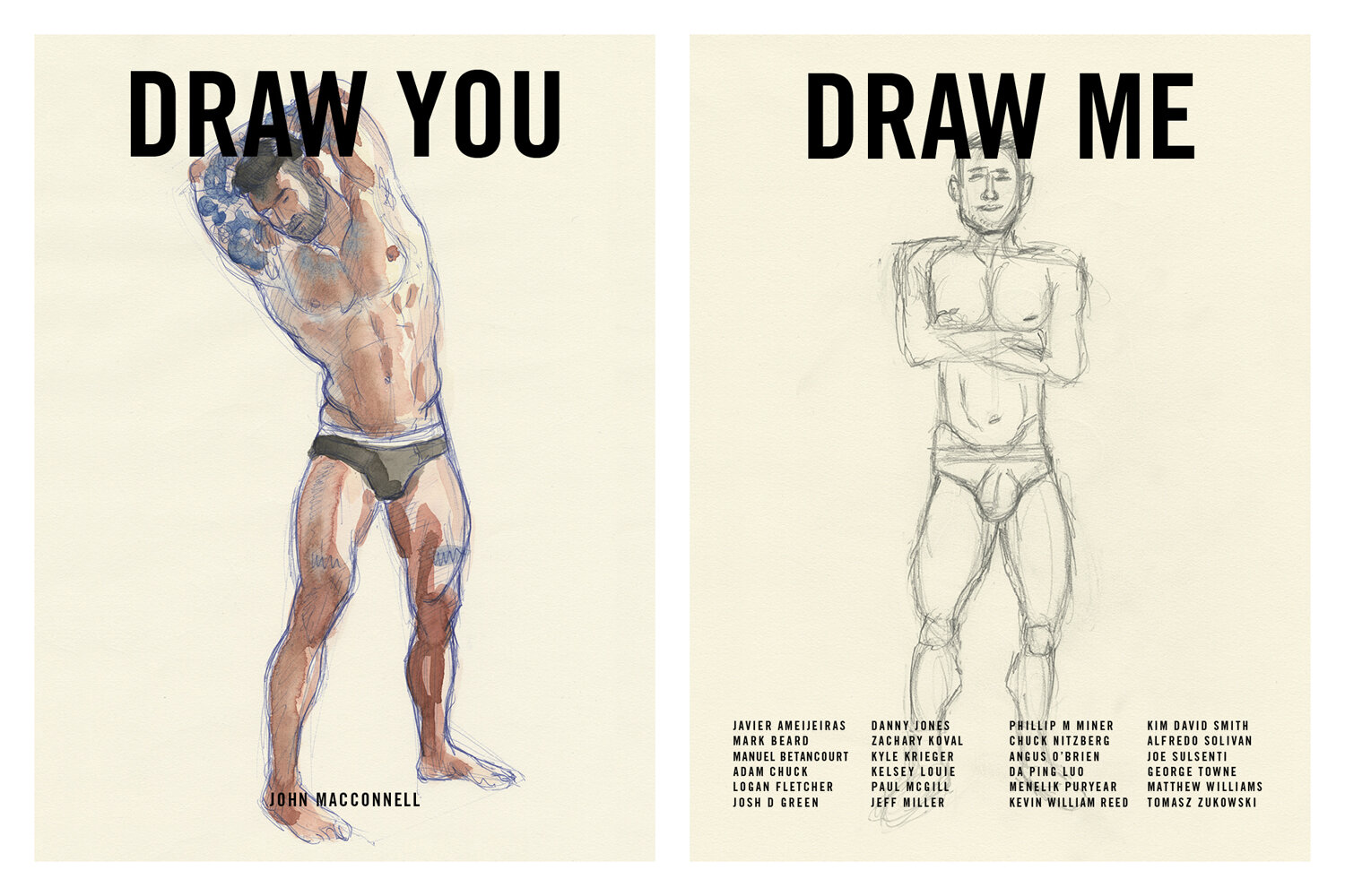   Draw You / Draw Me  is a project between friends. I invited 24 friends to sit for a portrait, and asked them to do a portrait of me.  Buy the book  