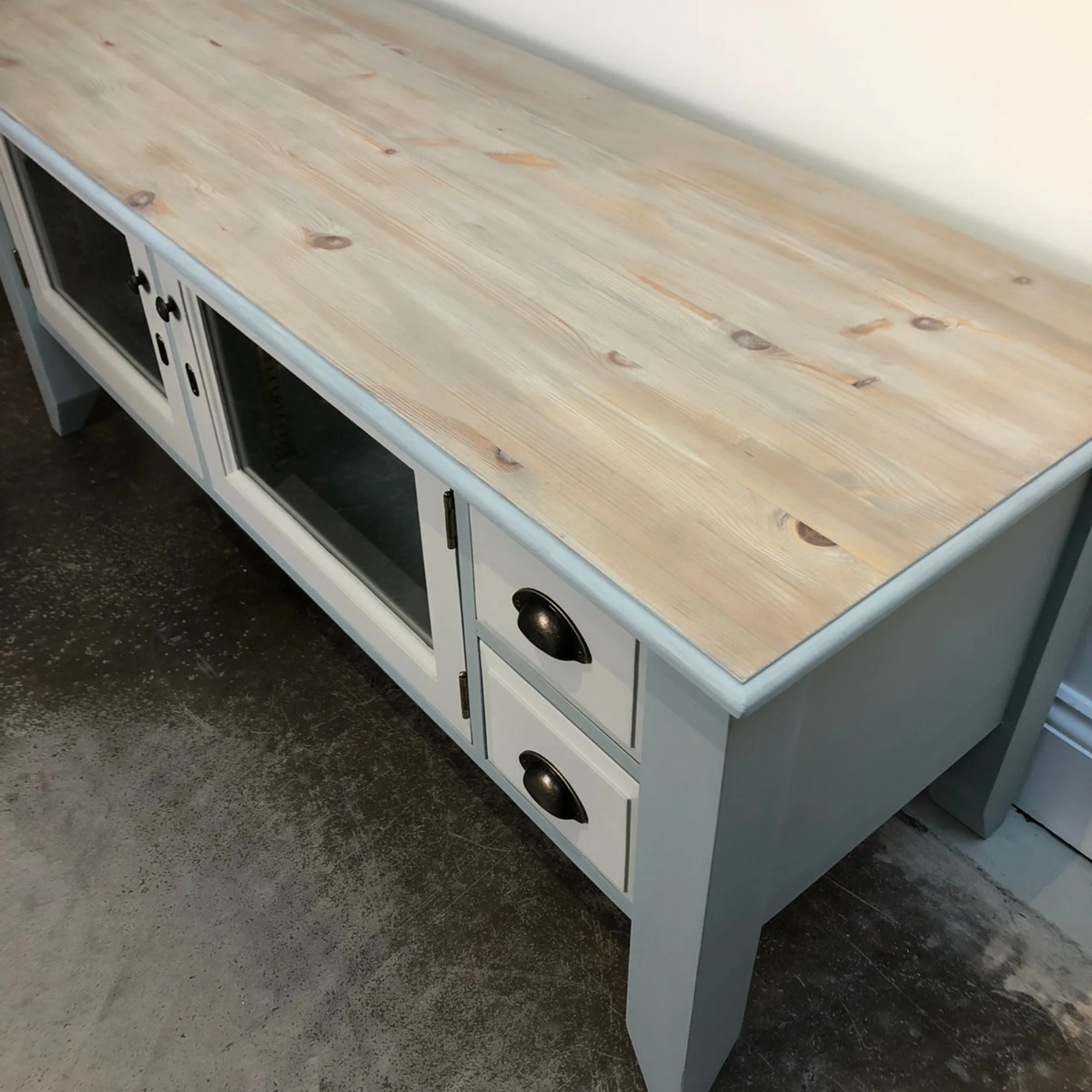 TwoTone Antique Pine TV Unit Claire's CraftHouse