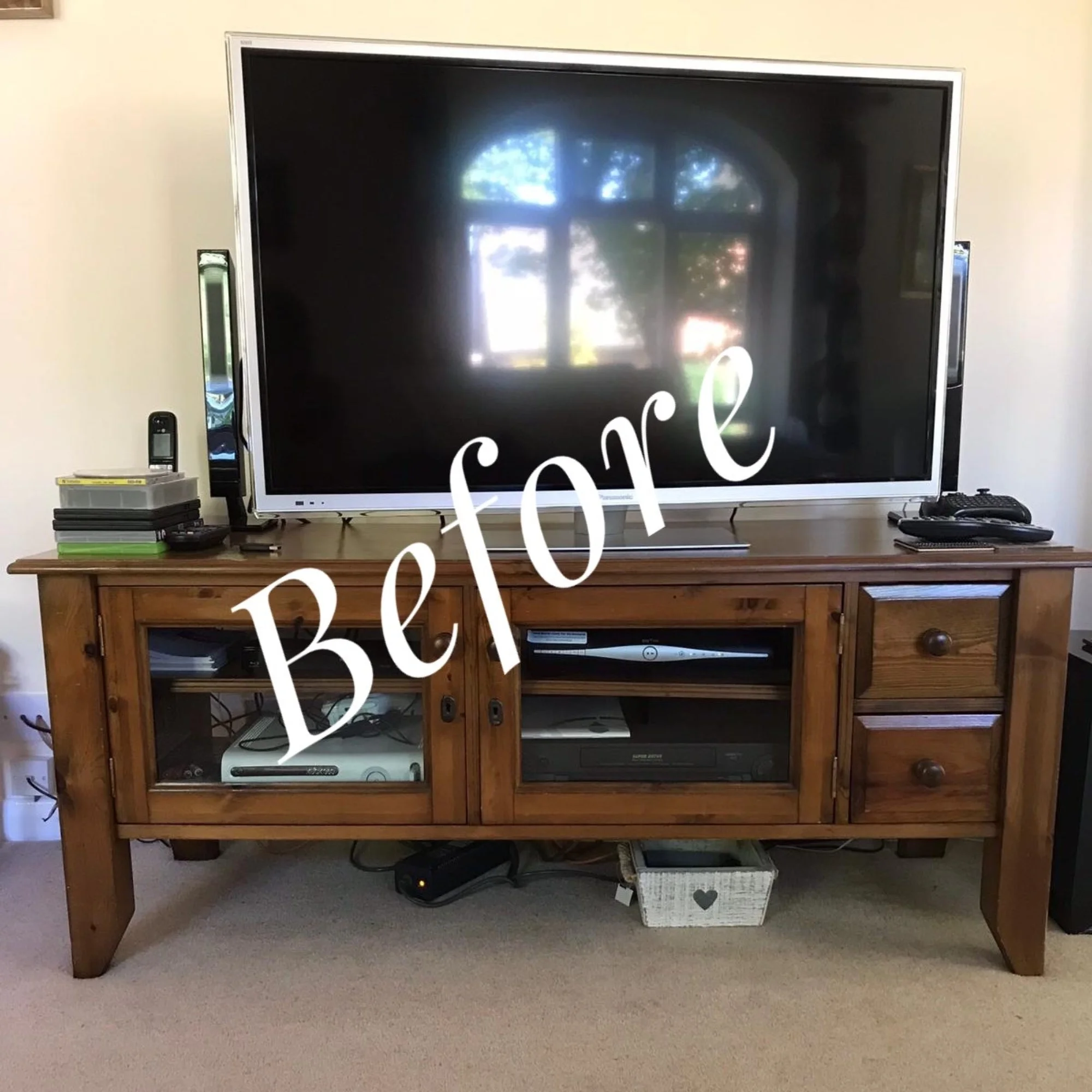 TwoTone Antique Pine TV Unit Claire's CraftHouse
