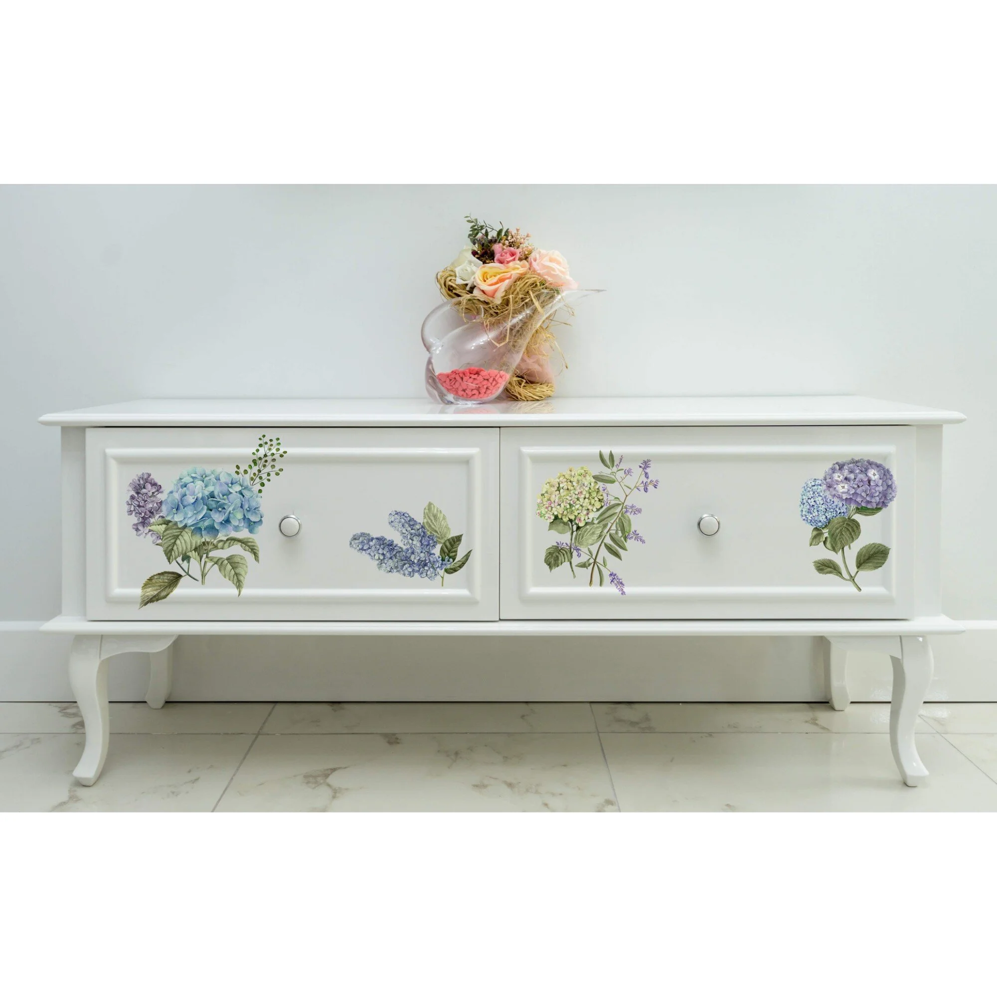 Mystic Hydrangea Decor Transfer Redesign with Prima Free P&P