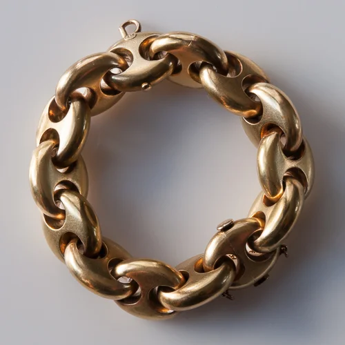 Fourteen Link Anchor Bracelet with Charm Loop