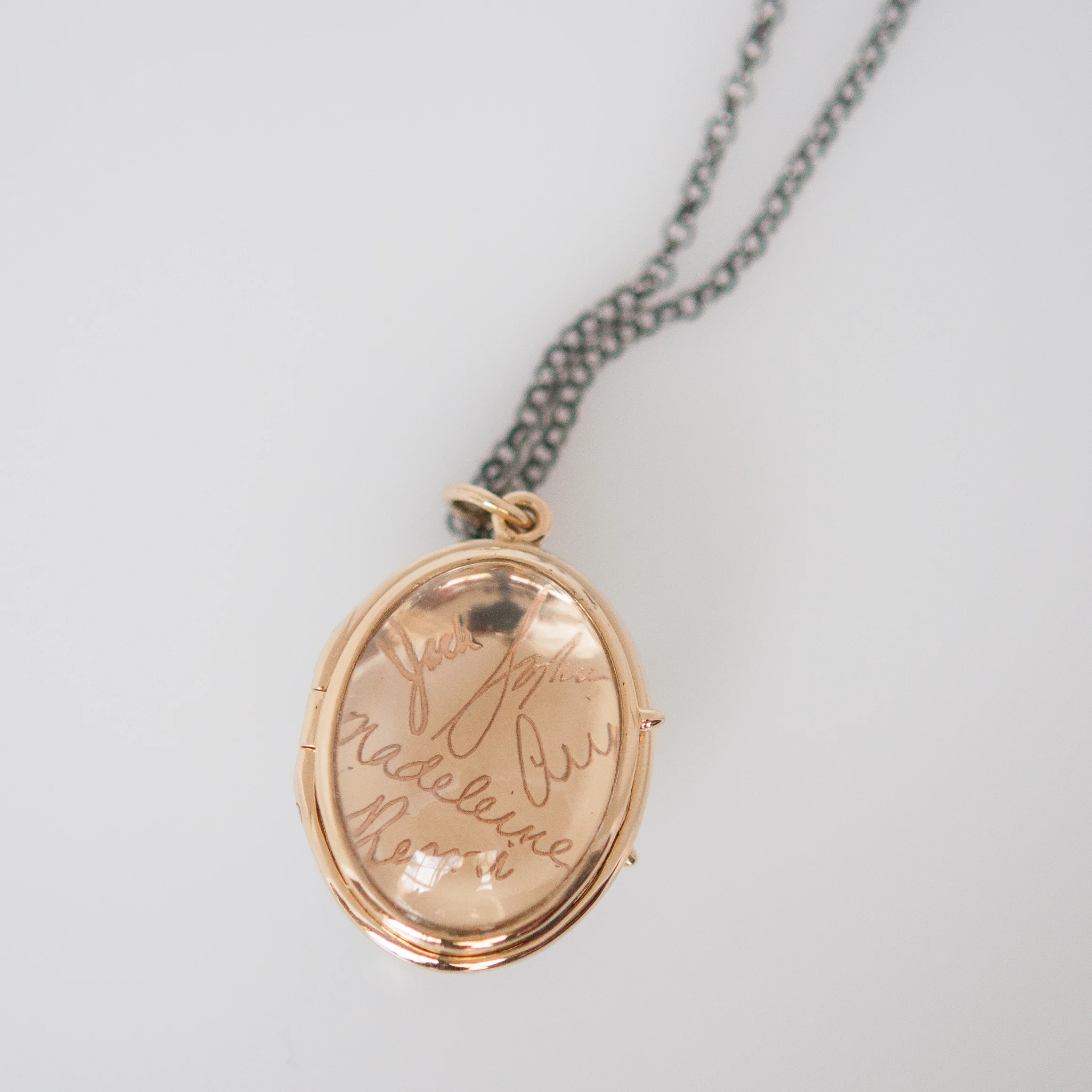 Custom 14k Gold Engraved Locket Insert — Gladstone Jewelry