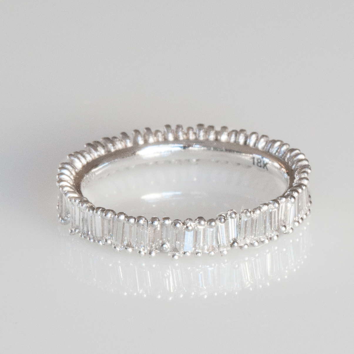 White Baguette Diamond Eternity Band — Gladstone Jewelry