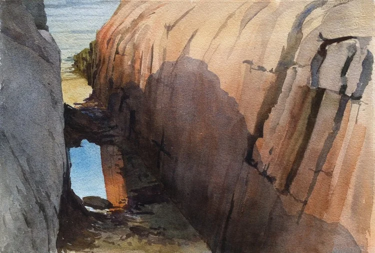 Slot, 2013, watercolor, 15” x 22”
