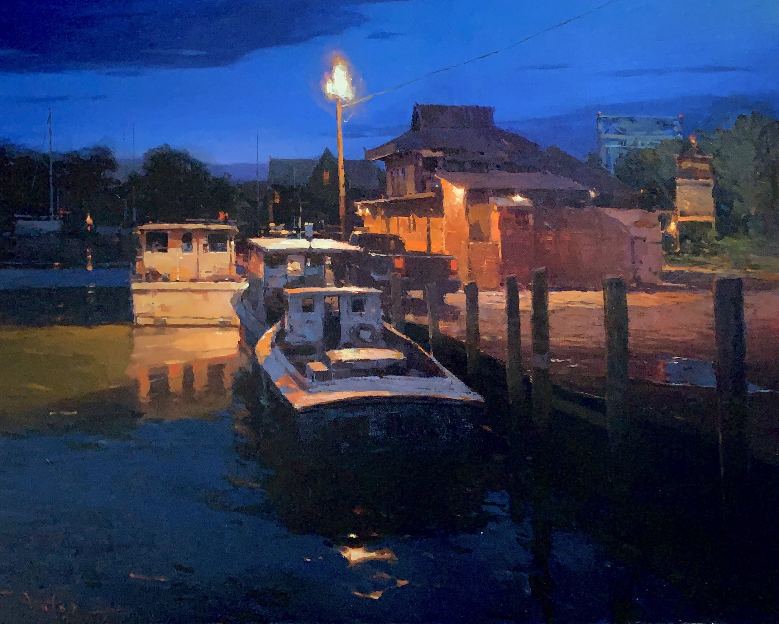 Tilghman Night, 2016, oil on canvas, 24" x 30"