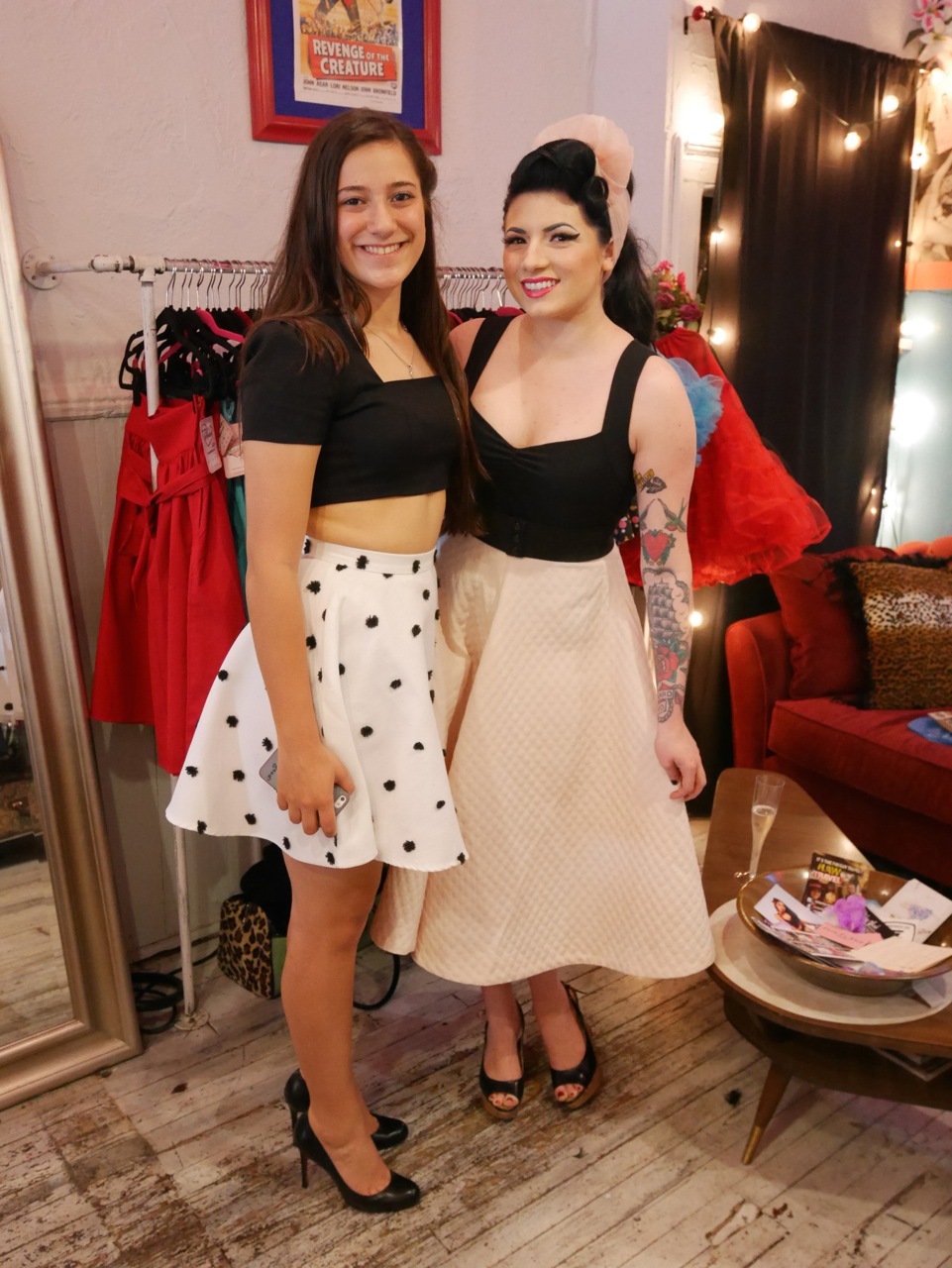 Julia with a sales associate from Slapback. 