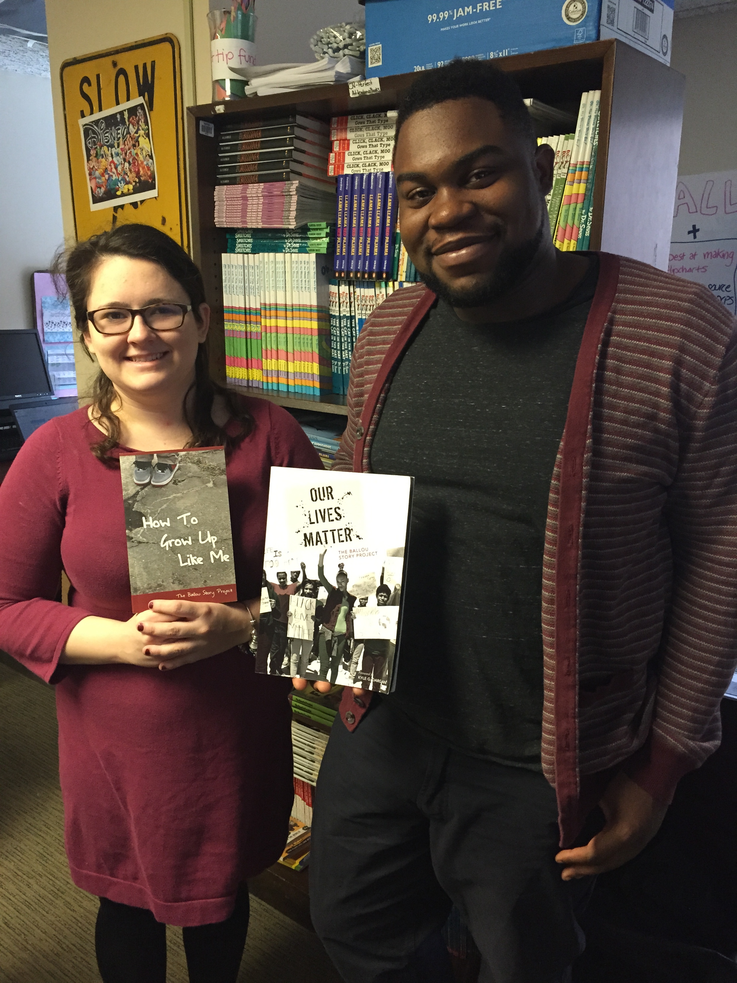 Jennifer Parisi and Vvdaul Holloway are two AmeriCorps VISTA fellows who read the Ballou Story Project collection as part of their training for Turning the Page.