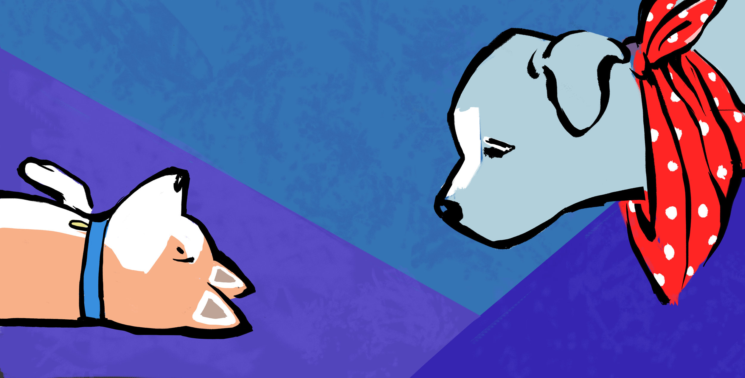 Illustration from Spanky the Pup: All Dogs Must Go. Art by Evey Cahall, story by Darrin, Abreona, Rochelle, and Temil. 