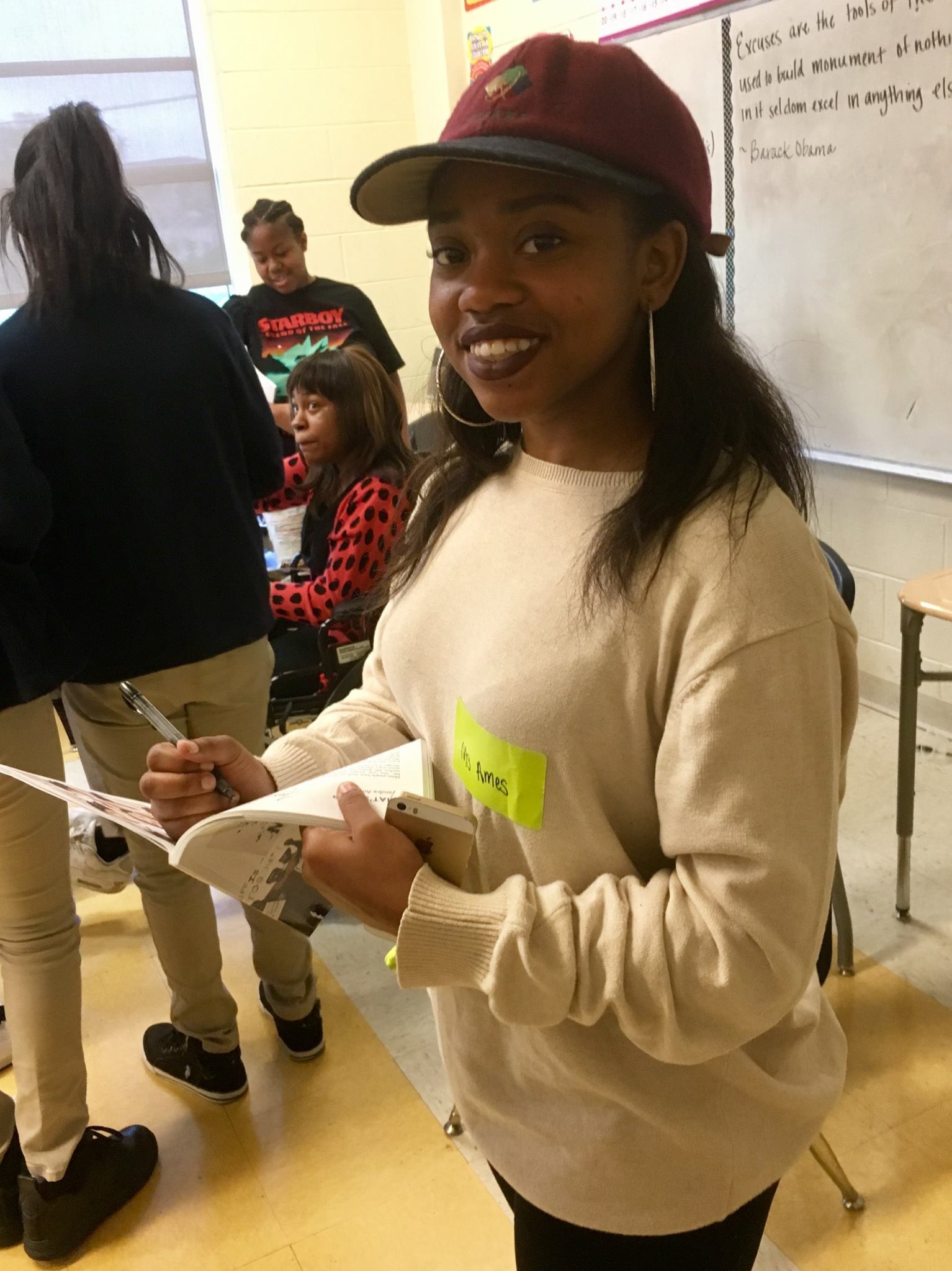 Tyandra signs "Our Lives Matter"