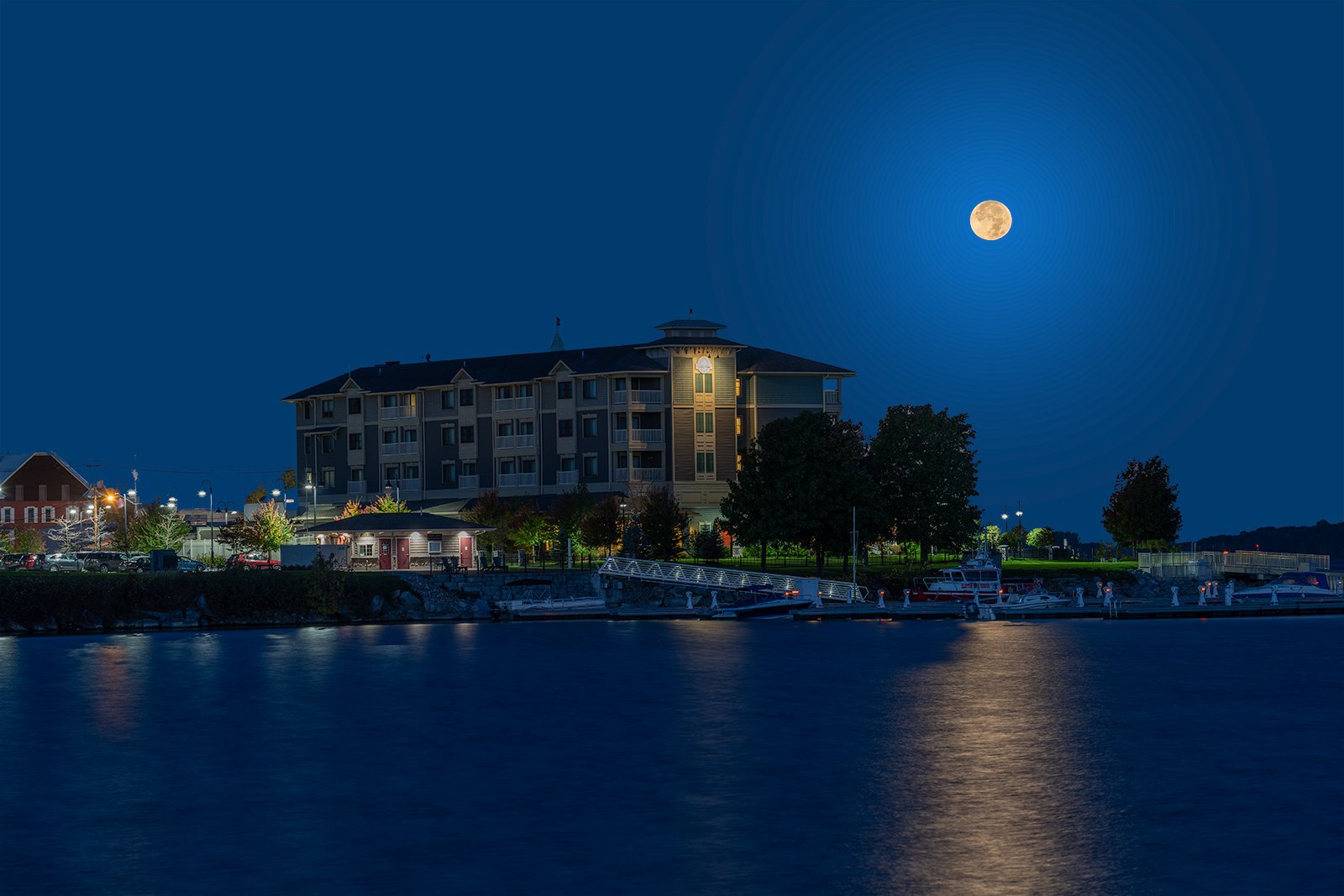 Full Moon over Harbor Hotel