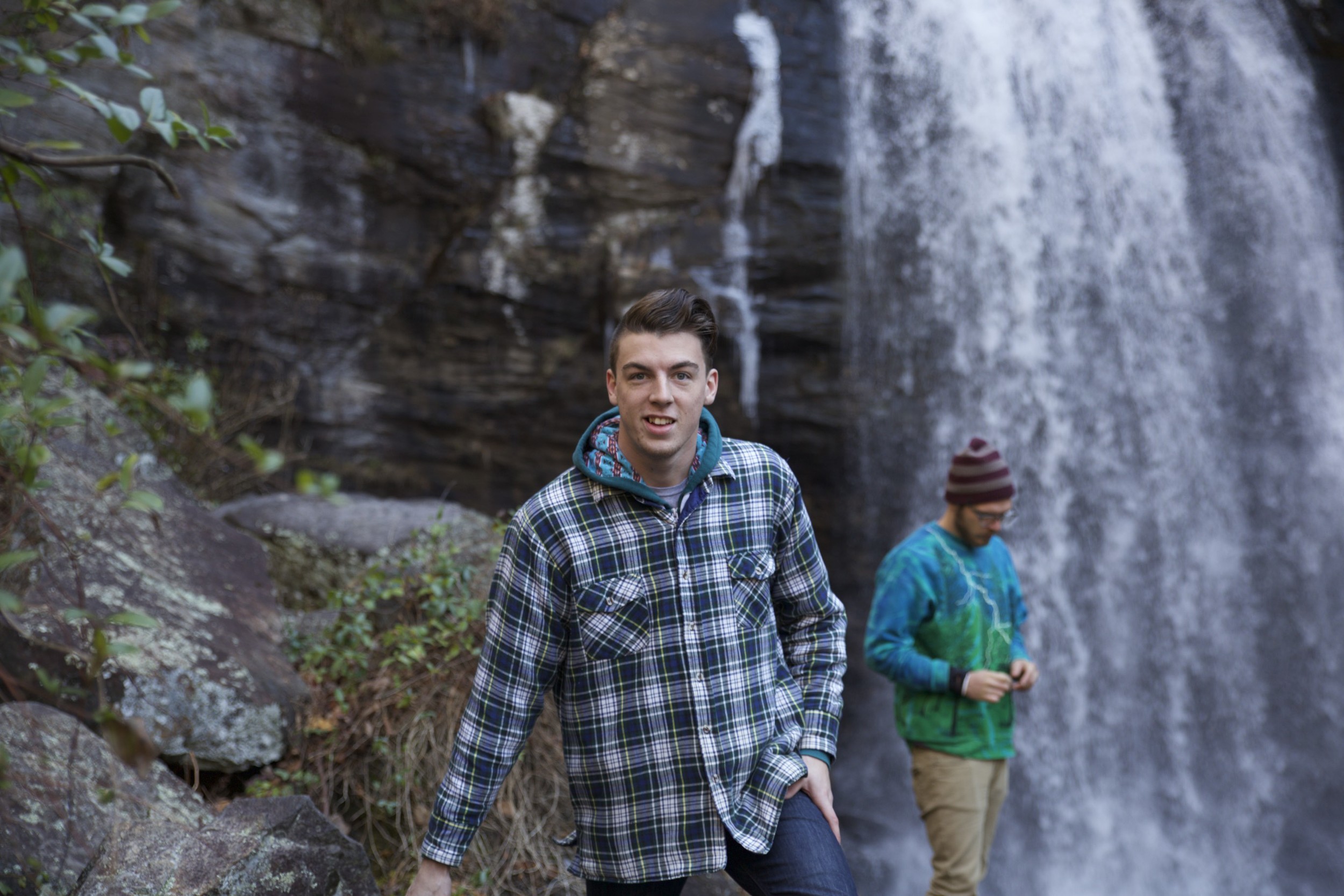 Jeremy and Caleb enjoying the beautiful waterfalls of Pisgah National Forest. 