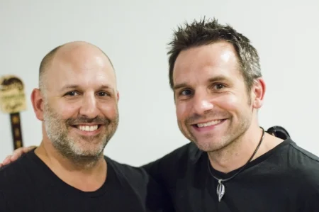 On the left, Reza Piri, President of Team Austin and CEO of Gennovacap Technology