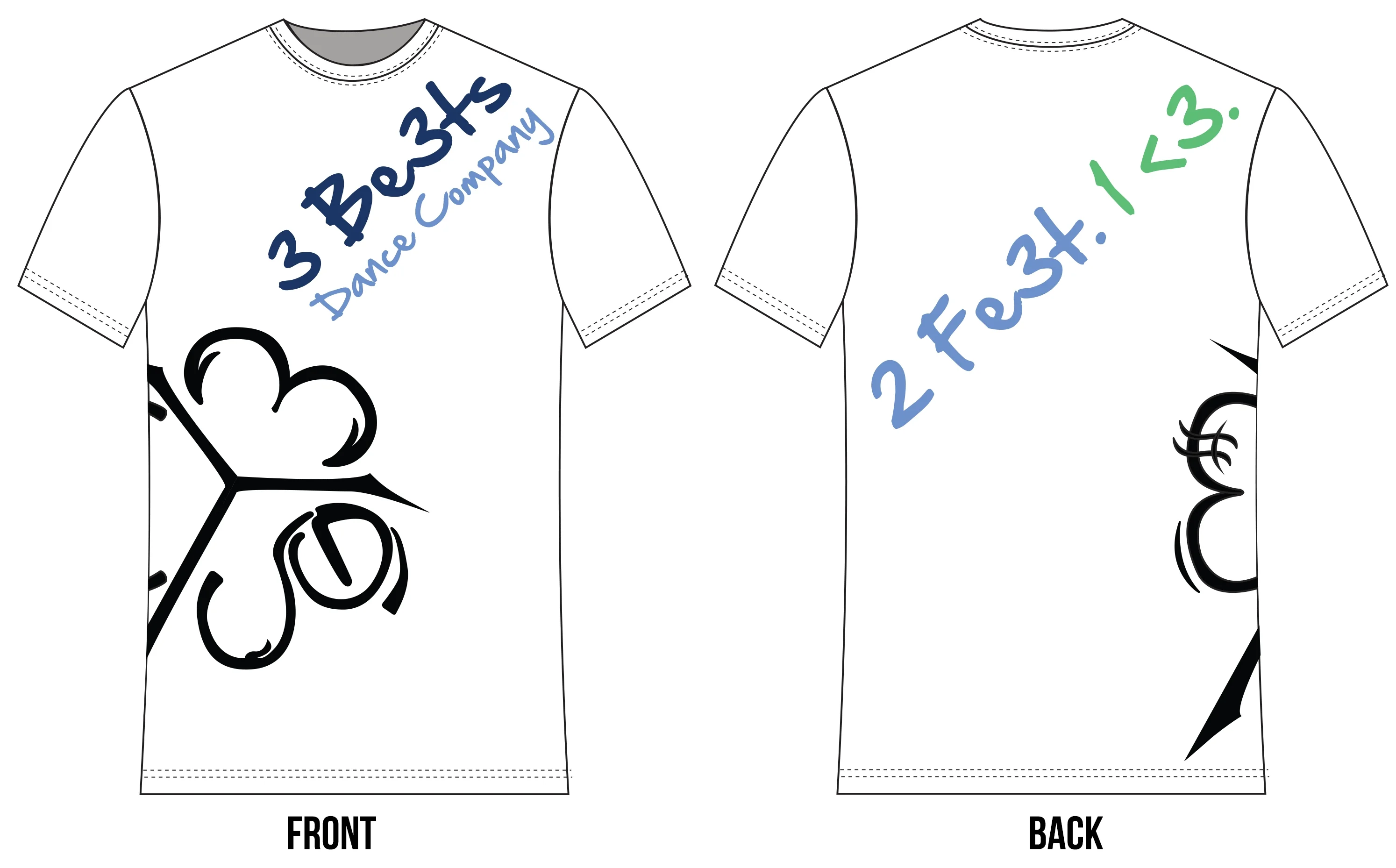 3 Be3ts Dance Company: Be3t Le3f Wraparound T-Shirt!! Pre-Order Now!