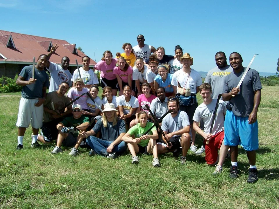Baylor Athletes serving at the Liberty House