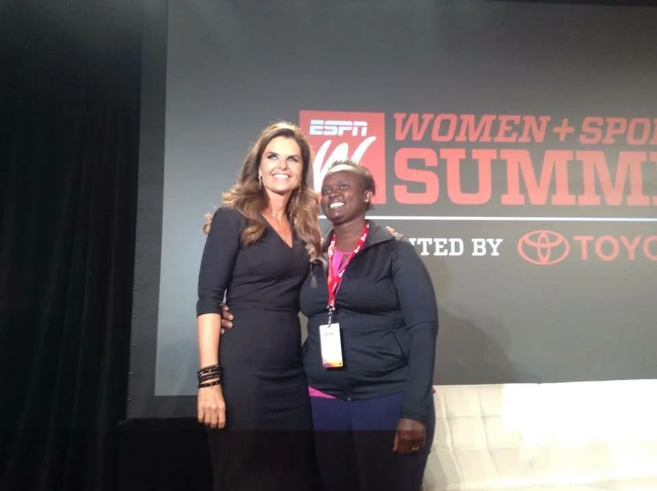 Speaker Maria Shriver and Maqulate Akorot
