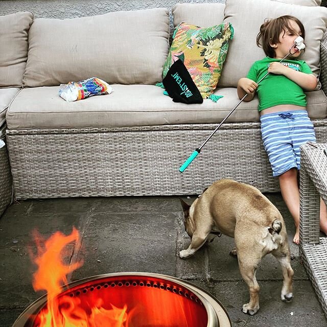 Miles doesn&rsquo;t believe in roasting his marshmallows - but likes to participate.