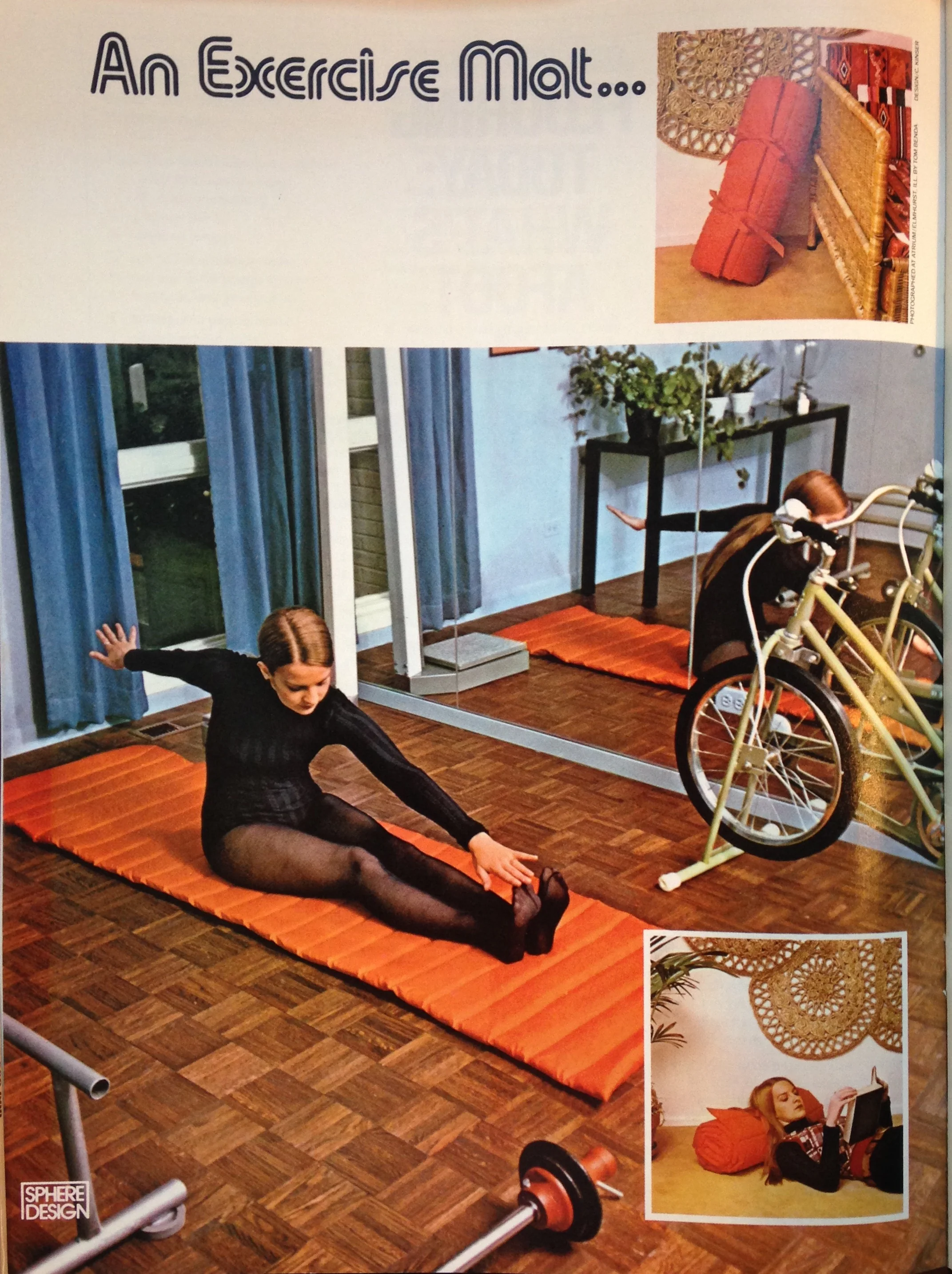 Apparently women used to exercise while wearing pantyhose? Pictorial from the January 1973 issue of Sphere. 