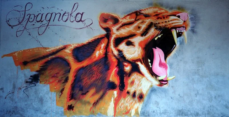 snow leopard mural in nepal