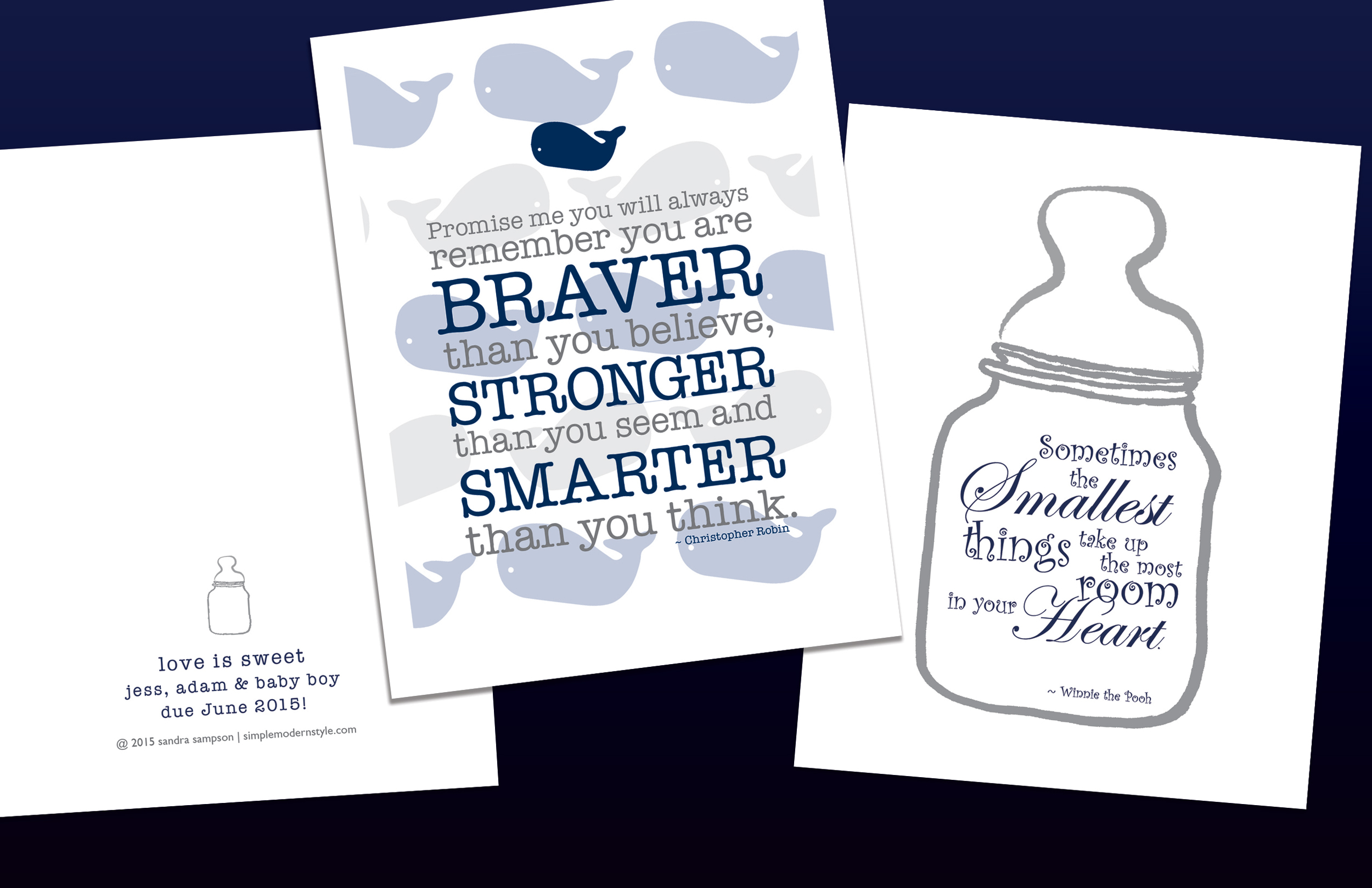 Two styles of baby thank you cards.