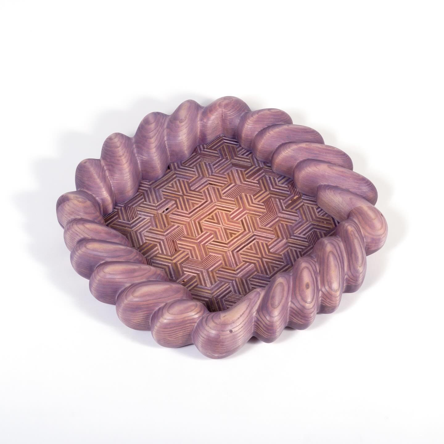 Trey Tray in lavender. 
Nerikomi wood base with carved solid wood and hand dyed finish. 

#treyjonesstudio #nerikomiwood #tray #collectibledesign #americanartistry #craftinamerica #contemporarycraft